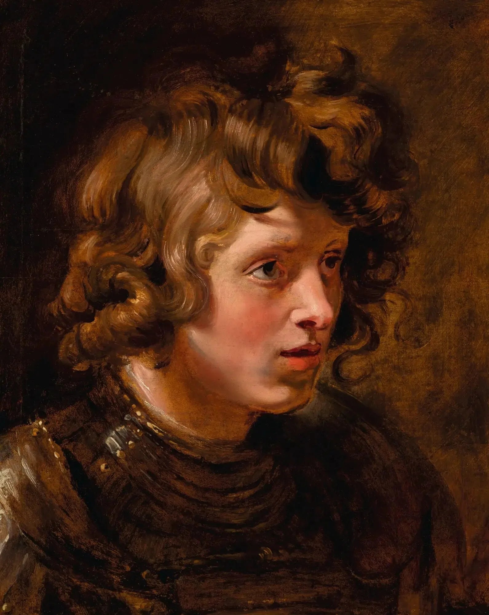 Tête d'un jeune homme portant une armure - Peter Paul Rubens image 1 copie peinte à la main à l’huile