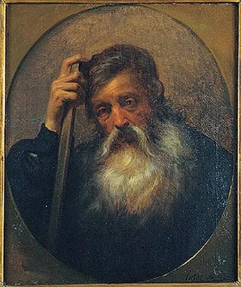 Tête d'un vieil homme - Victor Meirelles image 1 reproduction d’œuvre d’art à l’huile