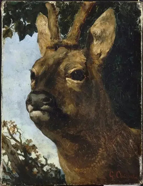 Tête de chevreuil - Gustave Courbet image 1 tableau peint à l’huile sur toile