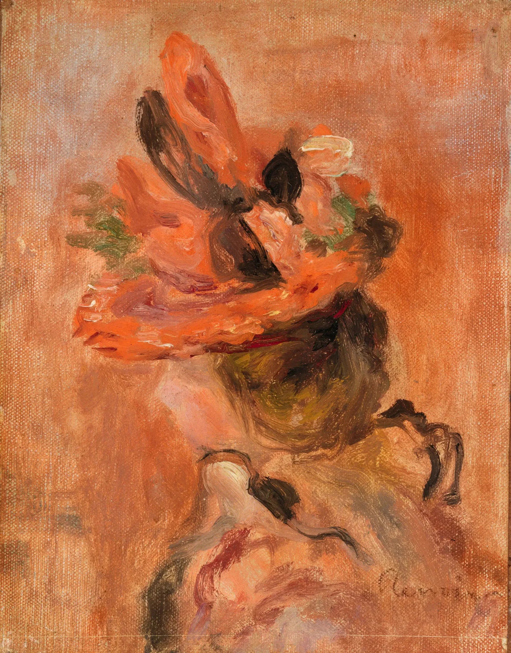 Tête de femme au chapeau rouge - Pierre-Auguste Renoir image 1 copie peinte à la main à l’huile