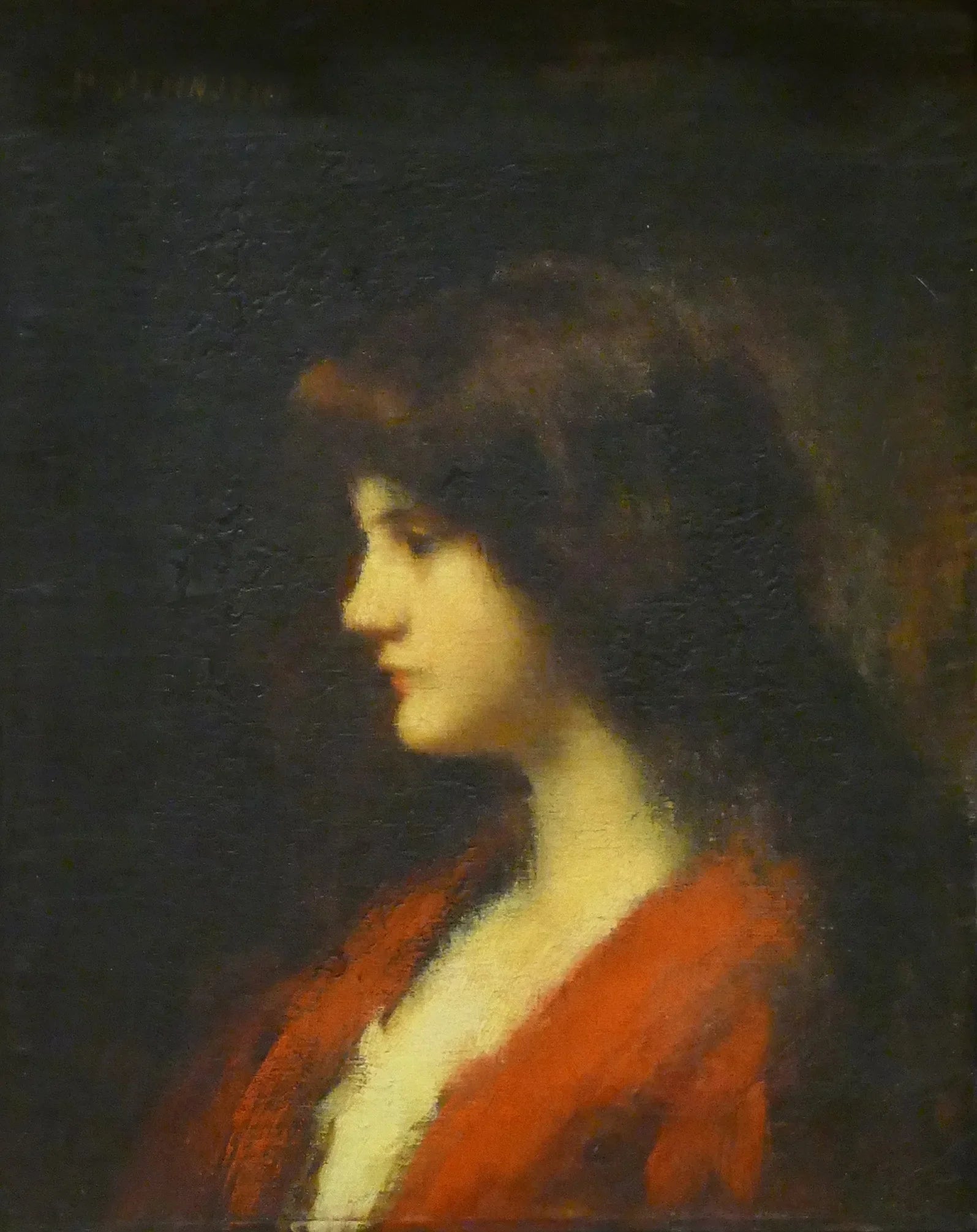 Tête de femme, profil - Jean-Jacques Henner image 1 copie de tableau peinte à la main
