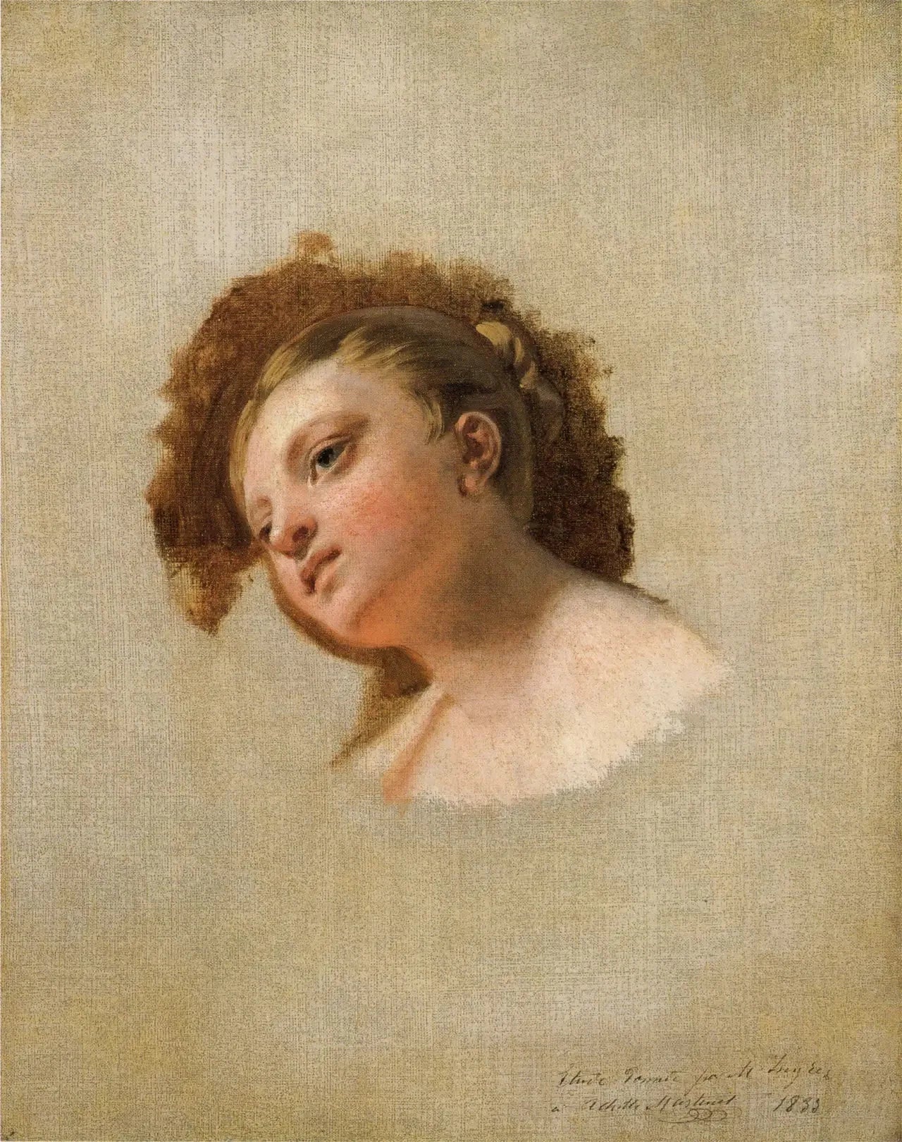 Tête de jeune femme - Jean-Auguste-Dominique Ingres image 1 reproduction artisanale de tableau