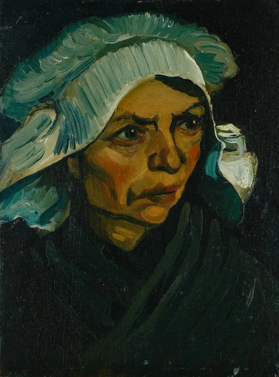 หัวหญิงชาวนาใส่หมวกขาว - Vincent van Gogh