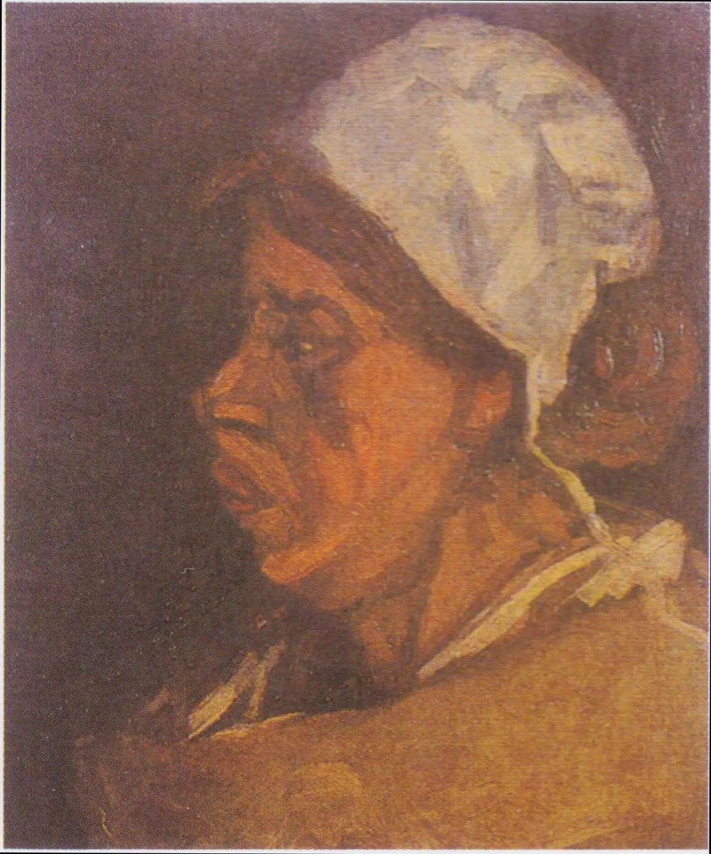 Tête de paysanne au bonnet blanc - Vincent van Gogh image 1 reproduction d’œuvre d’art à l’huile