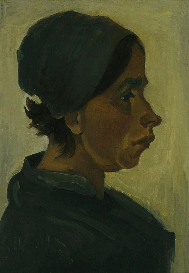 หัวหญิงชาวนาใส่หมวกดำ - Vincent van Gogh