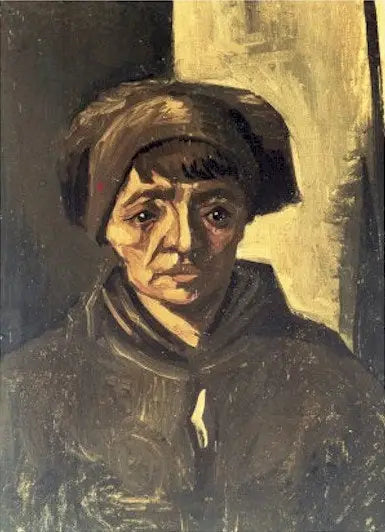 หัวหญิงชาวนาใส่หมวกดำ - Vincent van Gogh
