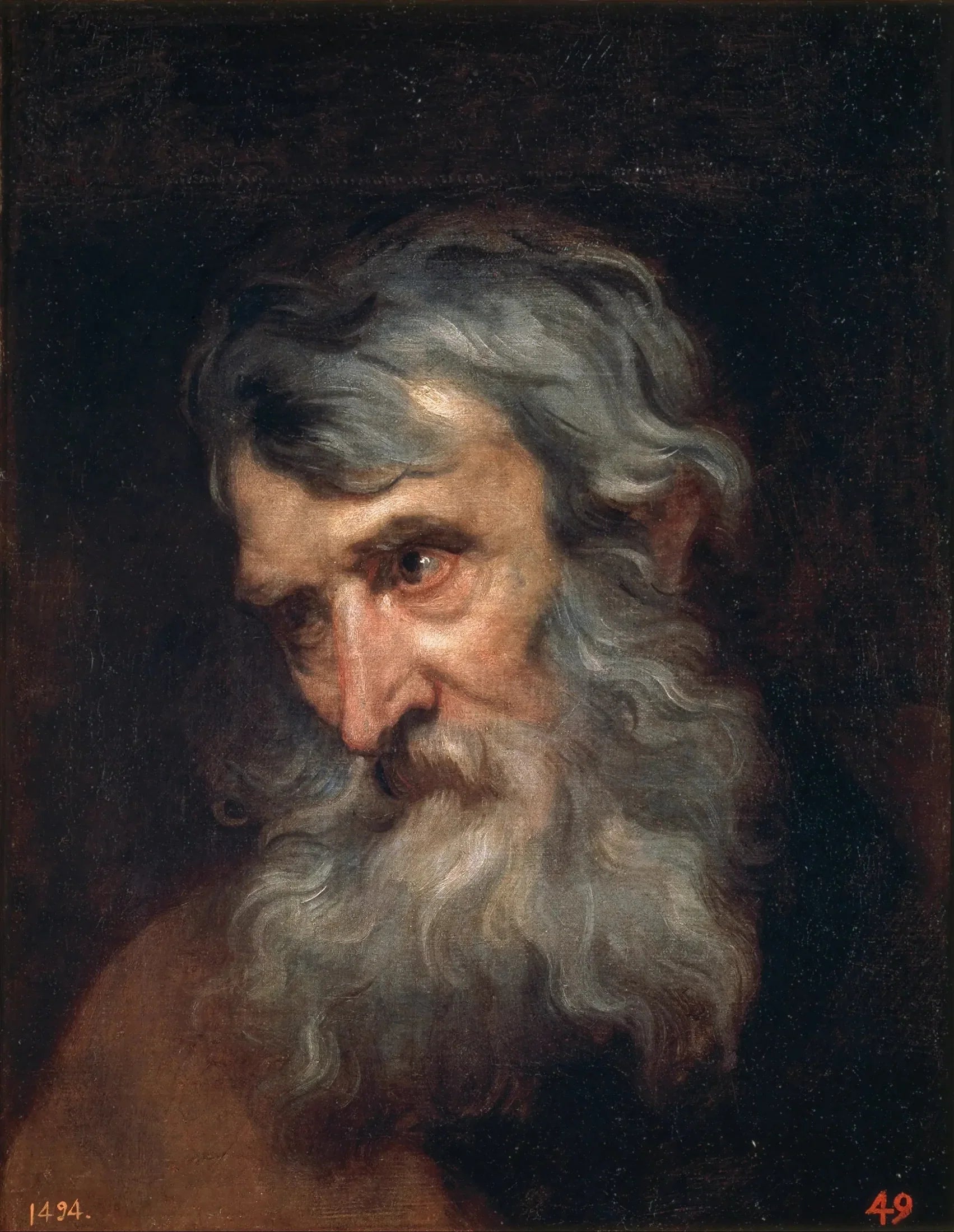 Tête de vieil homme - Antoine van Dyck image 1 tableau peint à l’huile sur toile