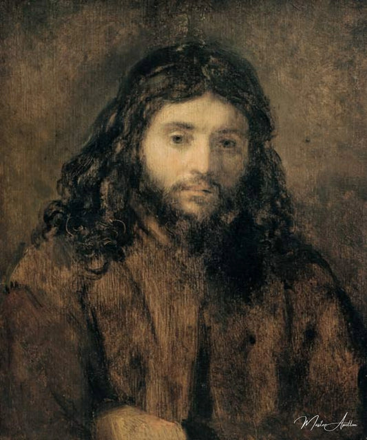 Tête du Christ de Rembrandt van Rijn - Reproductions de tableaux et peintures haut de gamme