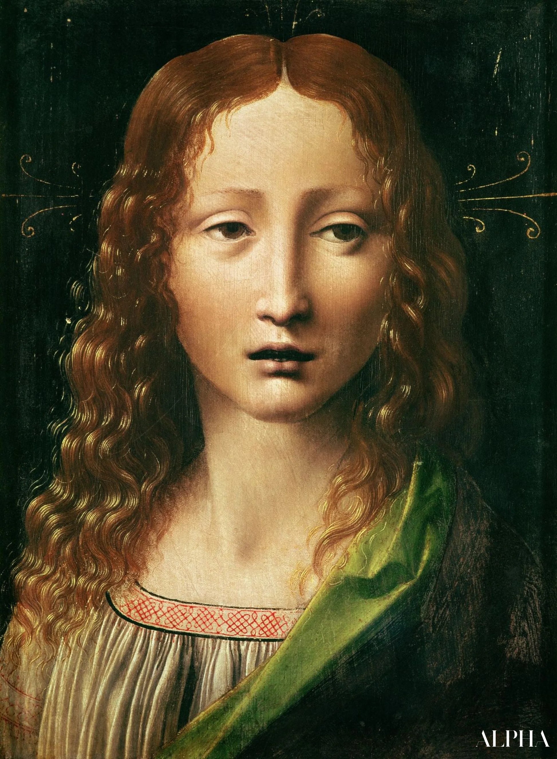 Reproduction du tableau « Tête du Sauveur - Léonard de Vinci » par Alpha Reproduction en peinture à l’huile
