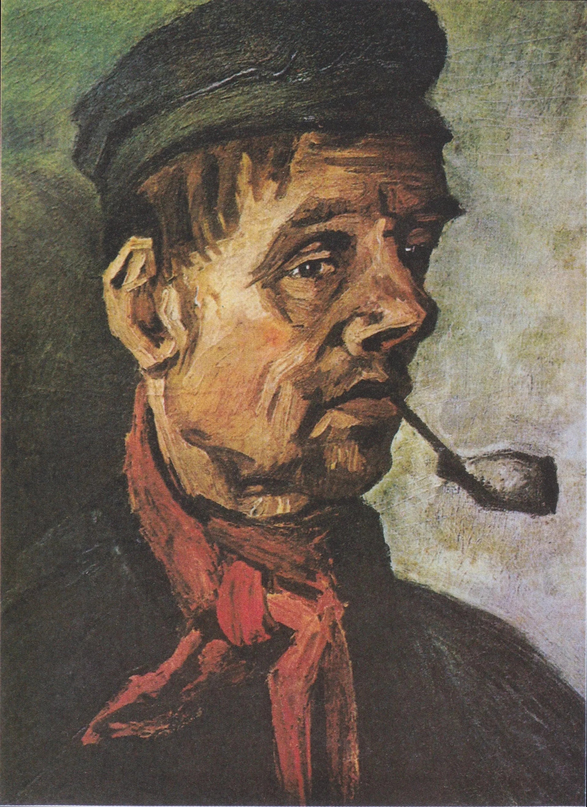 Tête d’homme à la pipe F169 — paysan au foulard rouge peint par Vincent van Gogh à Nuenen