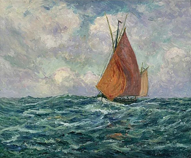 Thonier en mer - Maxime Maufra image 1 reproduction artisanale de tableau