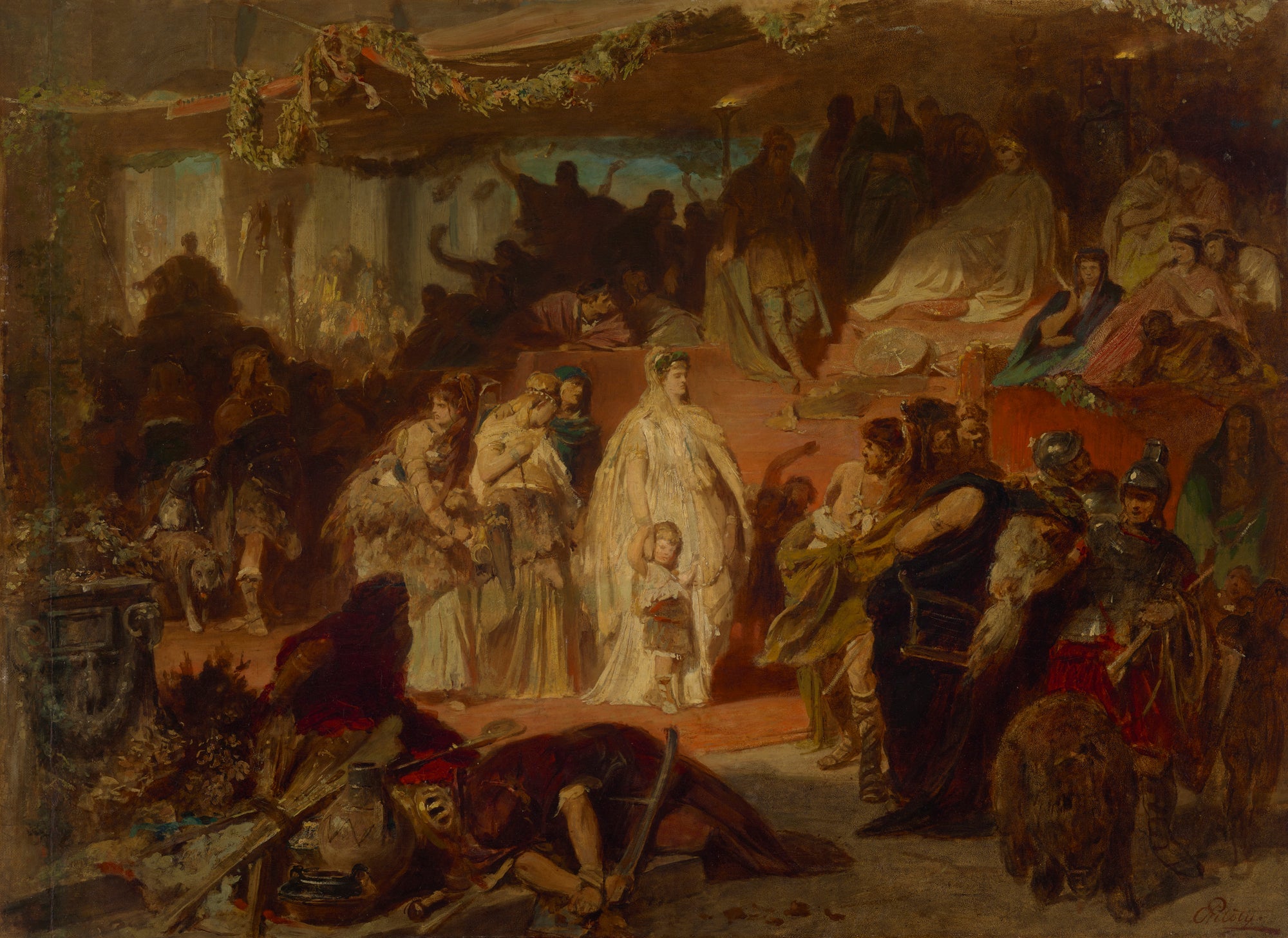 Thusnelda dans le Triomphe de Germanicus - Karl von Piloty image 1 tableau peint à l’huile sur toile