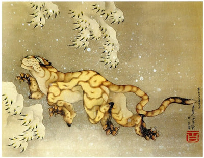 Tigre dans la neige - Hokusai - Alpha Reproduction