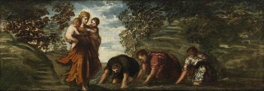 Latona Changing the Lycian Peasants into Frogs, peinture de Le Tintoret