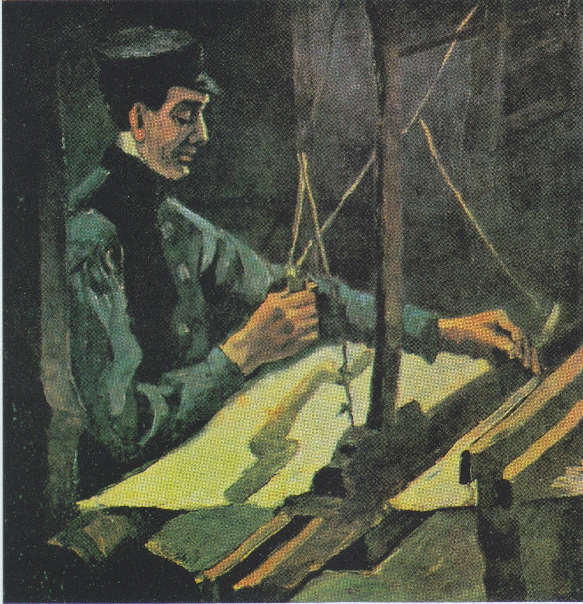 Tisserand tourné vers la droite en demi-figure F26 JH450 — Vincent van Gogh