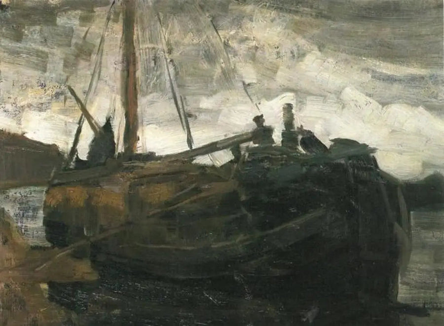 เรือ Tjalk ที่จอด - Piet Mondrian
