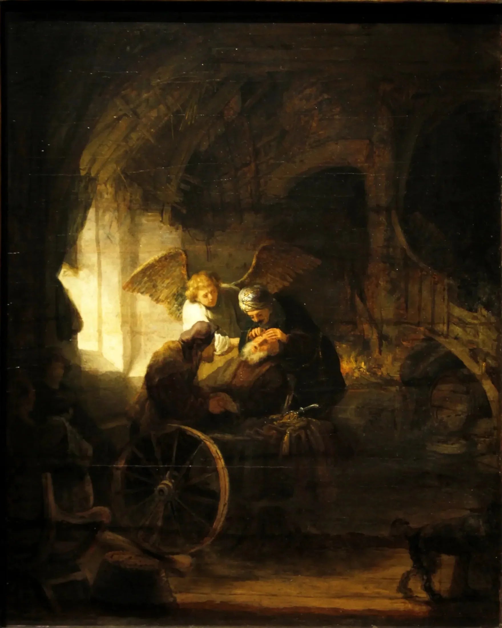 Tobias guérit son père aveugle - Rembrandt image 1 copie de tableau peinte à la main