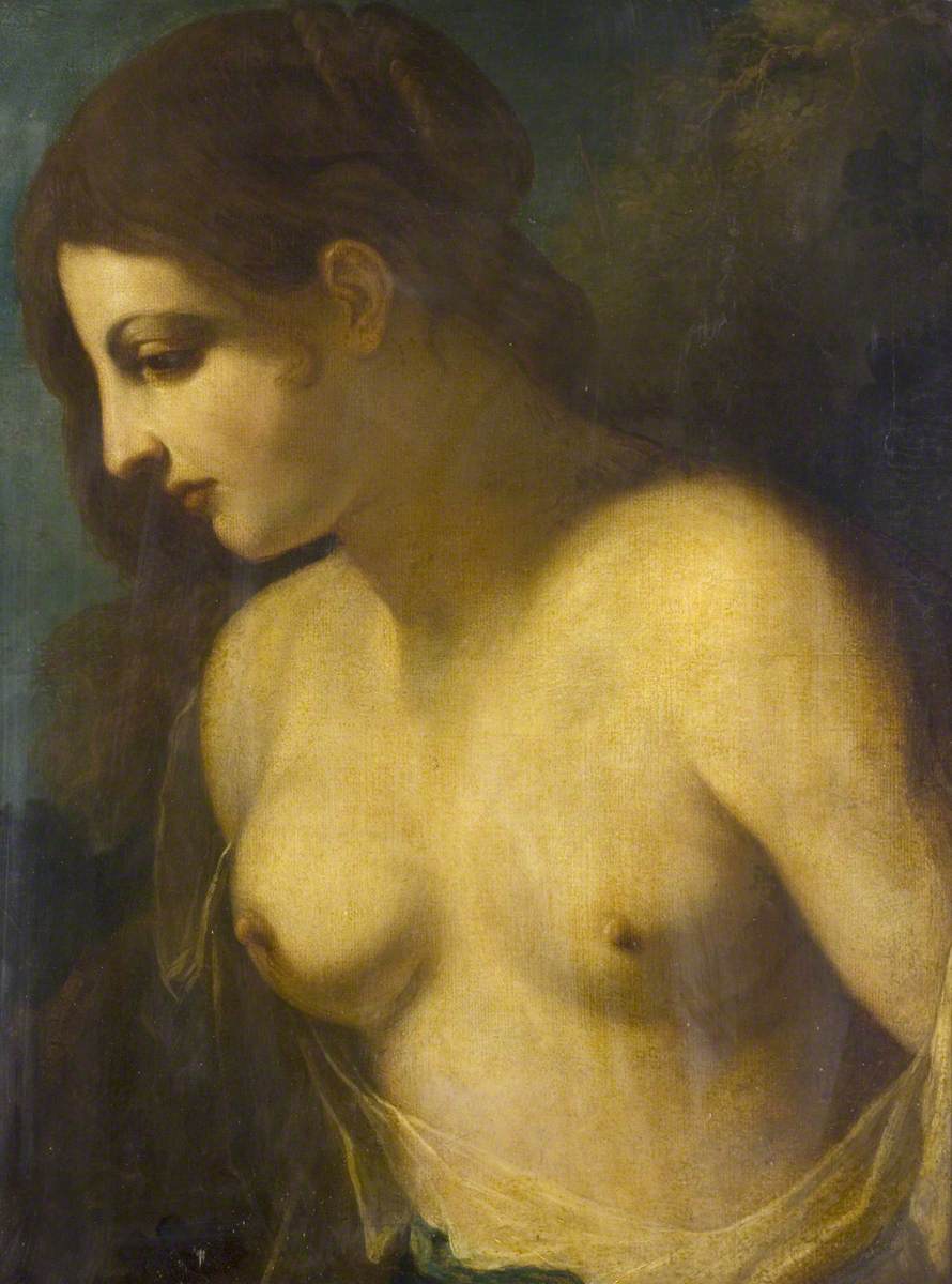 Torse féminin - Guercino image 1 copie peinte à la main à l’huile