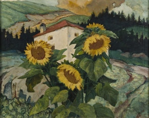 Tournesols de Gustav Wiethüchter, reproduction du tableau