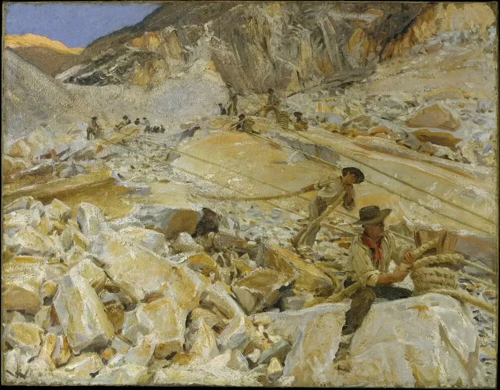 Transport du marbre des carrières à Carrare - John Singer Sargent image 1 copie de tableau peinte à la main
