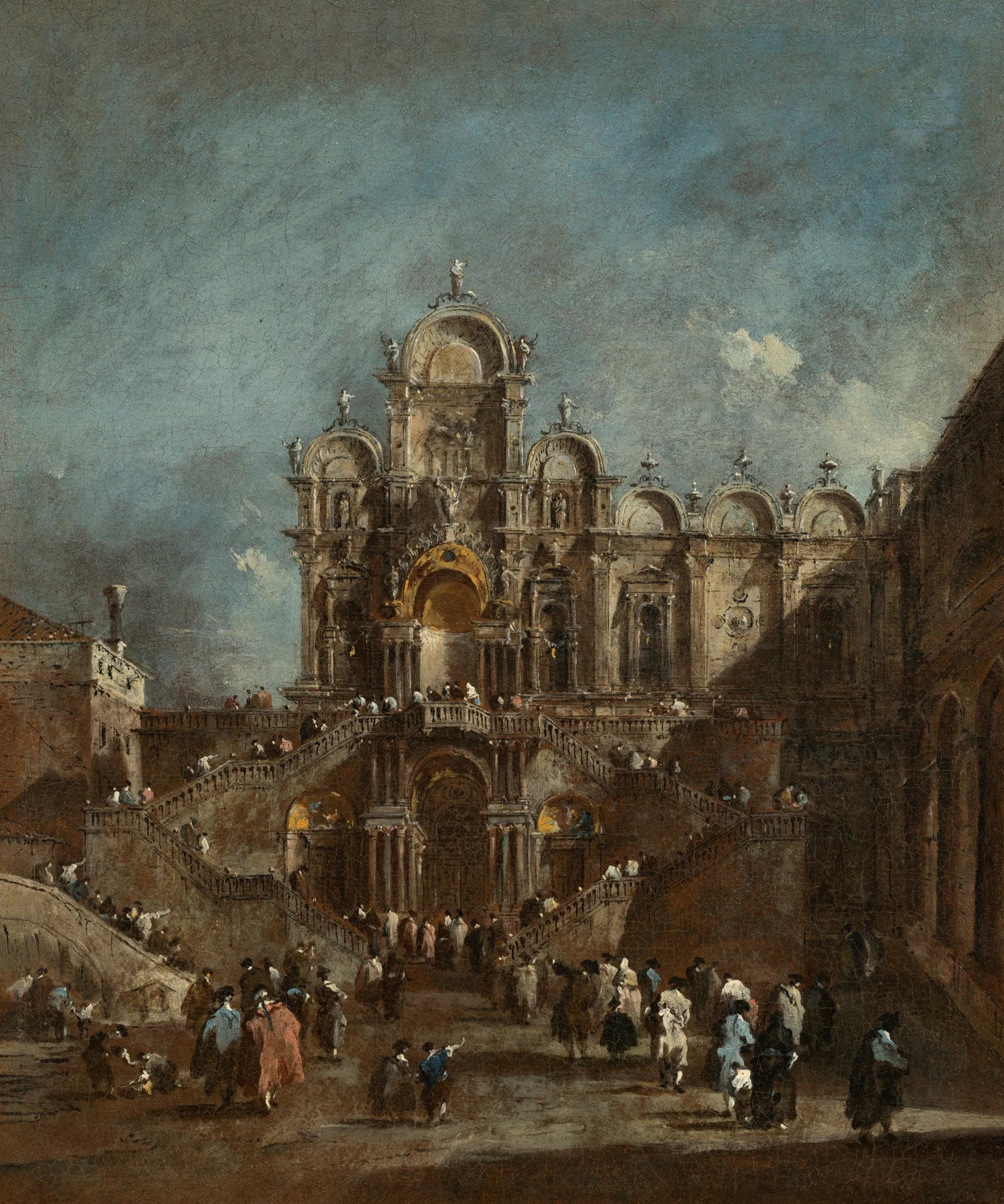 Tribune temporaire au Campo San Zanipolo, Venise - Francesco Guardi image 1 reproduction de peinture à l’huile