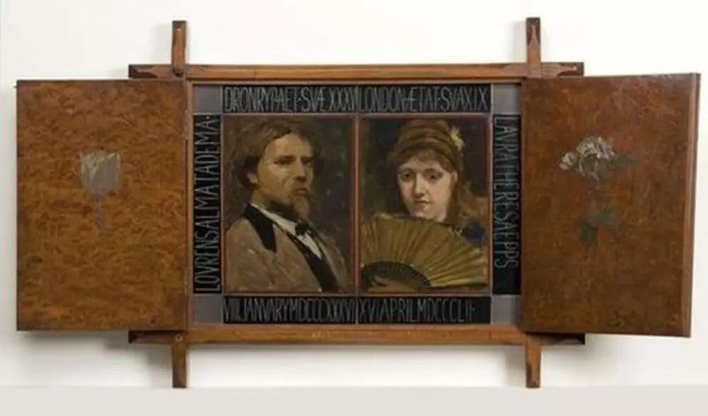 ภาพสามส่วนพร้อมภาพเหมือนของจิตรกร Lawrence Alma Tadema และภรรยาคนที่สอง - Lawrence Alma-Tadema