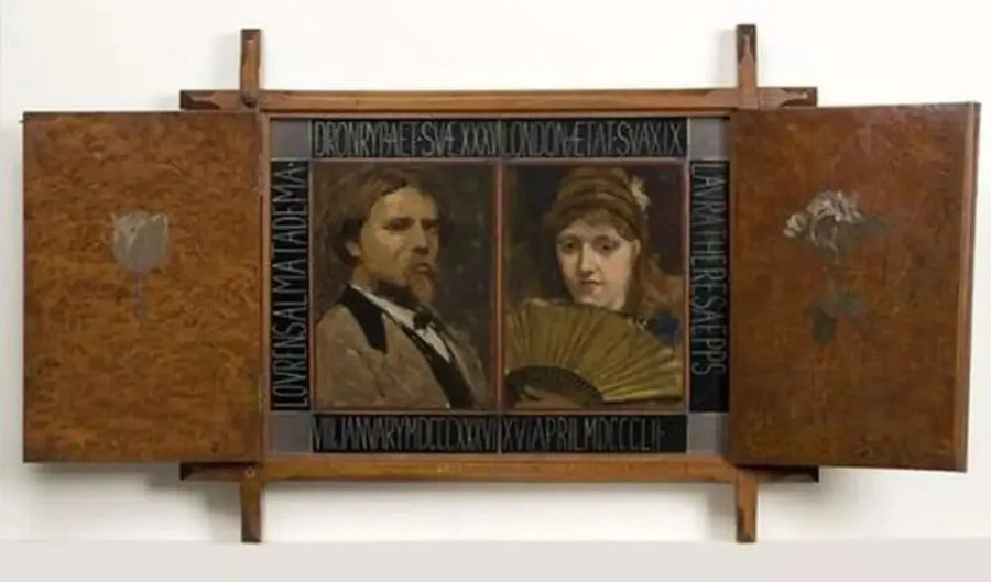 ภาพสามส่วนพร้อมภาพเหมือนของจิตรกร Lawrence Alma Tadema และภรรยาคนที่สอง - Lawrence Alma-Tadema