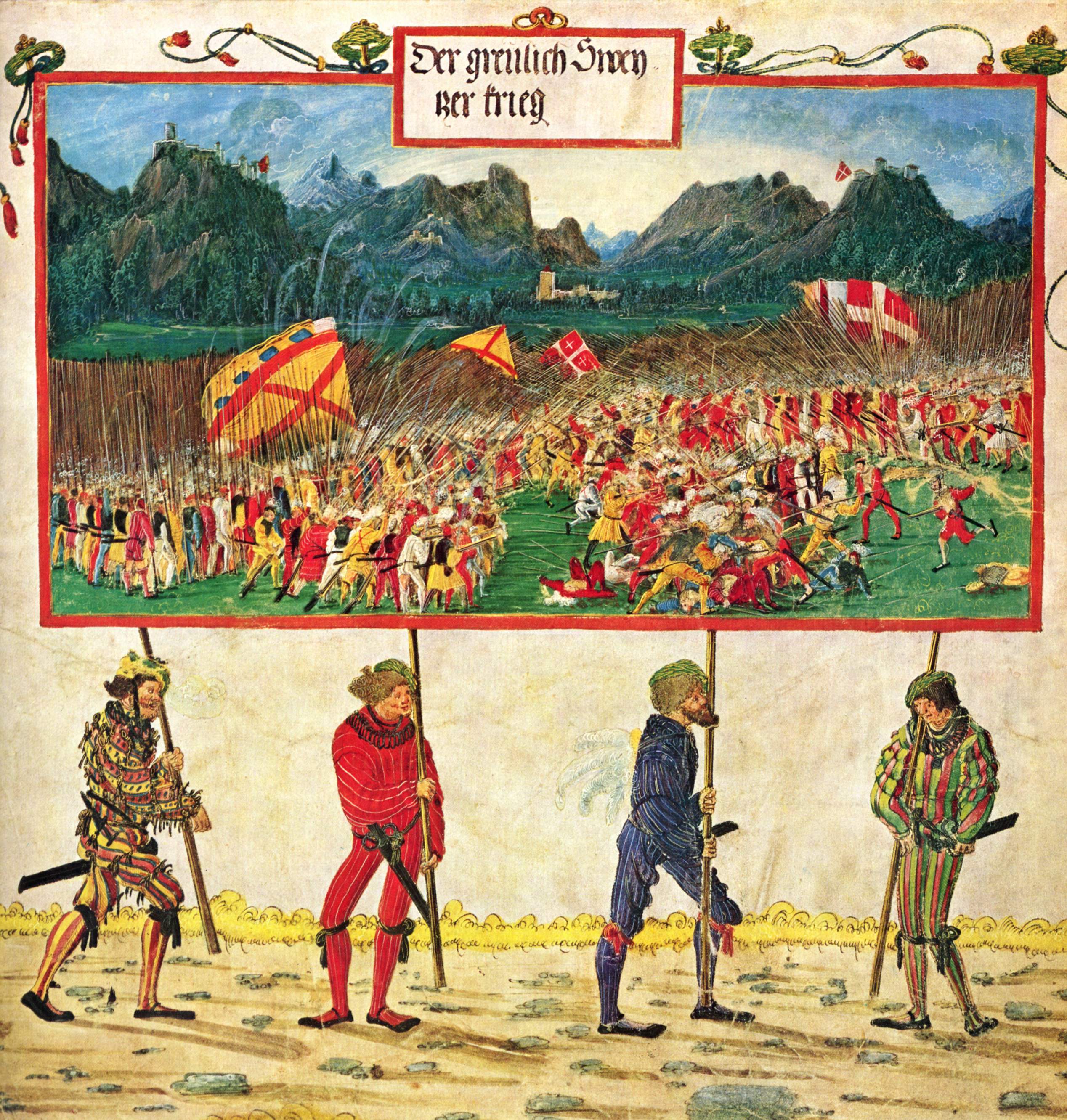 Triumphzug Kaiser Maximilians, Szene: Der Schweizer Krieg - Albrecht Altdorfer image 1 reproduction réalisée par Alpha Reproduction