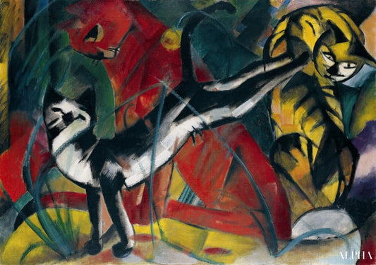 Trois chats - Franz Marc - Reproductions de tableaux et peintures haut de gamme