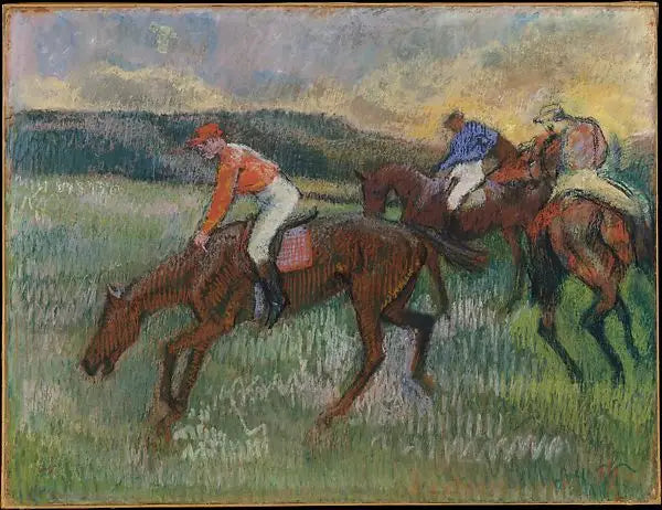 Trois Jockeys - Edgar Degas image 2 copie de tableau peinte à la main