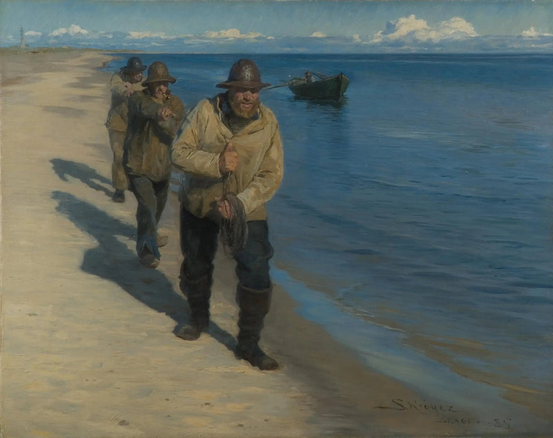 ชาวประมงสามคนลากเรือ - Peder Severin Krøyer