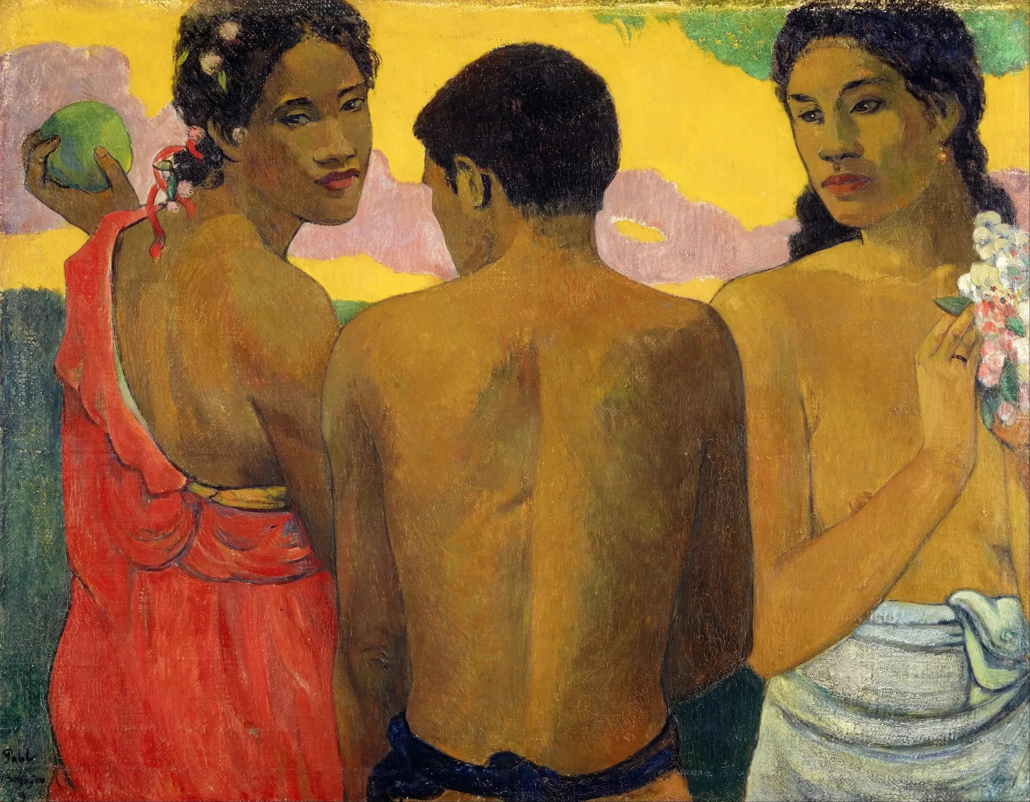 Trois Tahitiens, ou Conversation - Paul Gauguin image 1 reproduction d’œuvre d’art à l’huile