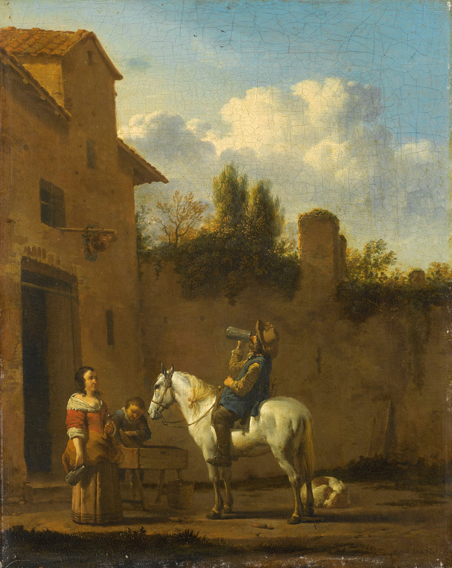 Trompettiste buvant à cheval - Karel Dujardin