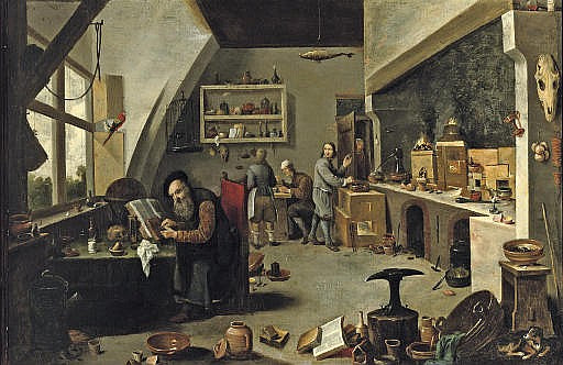 Un alchimiste dans son atelier - David Teniers le Jeune - Alpha Reproduction