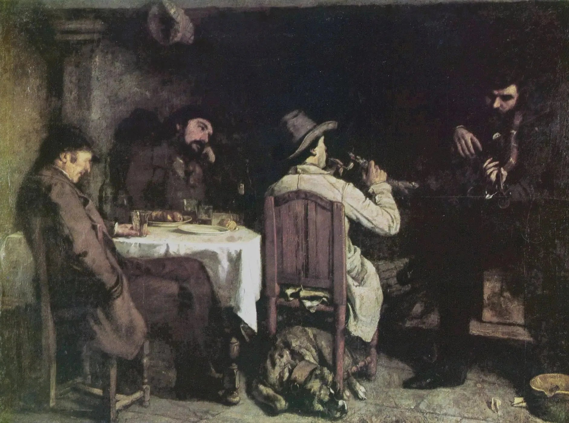 Un après-dinée à Ornans - Gustave Courbet image 1 copie peinte à la main à l’huile
