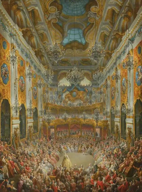 Un bal donné par le duc de Nivernais à l'occasion de la naissance du Dauphin - Giovanni Paolo Panini image 1 reproduction d’œuvre d’art à l’huile