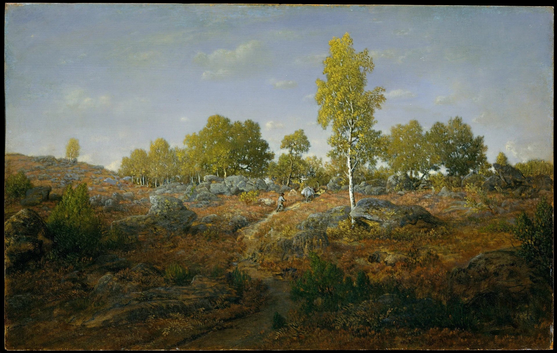 Un chemin parmi les rochers - Théodore Rousseau image 1 reproduction artisanale de tableau