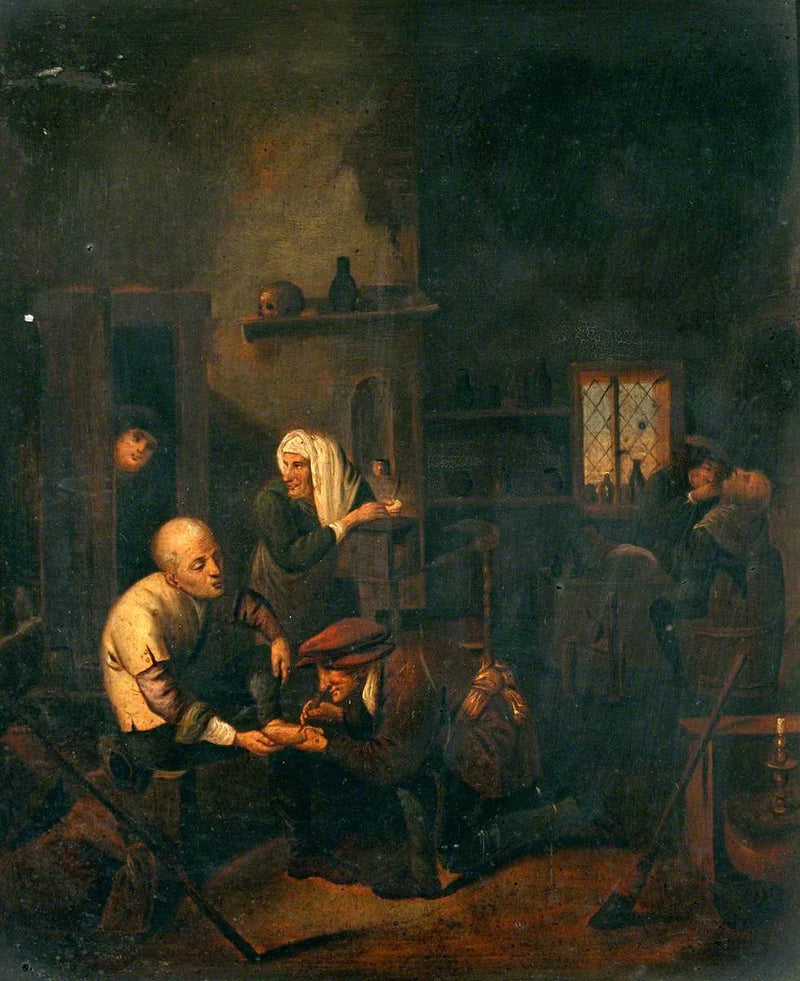 Un chirurgien soignant le pied d'un homme, et autres figures - Adriaen Brouwer