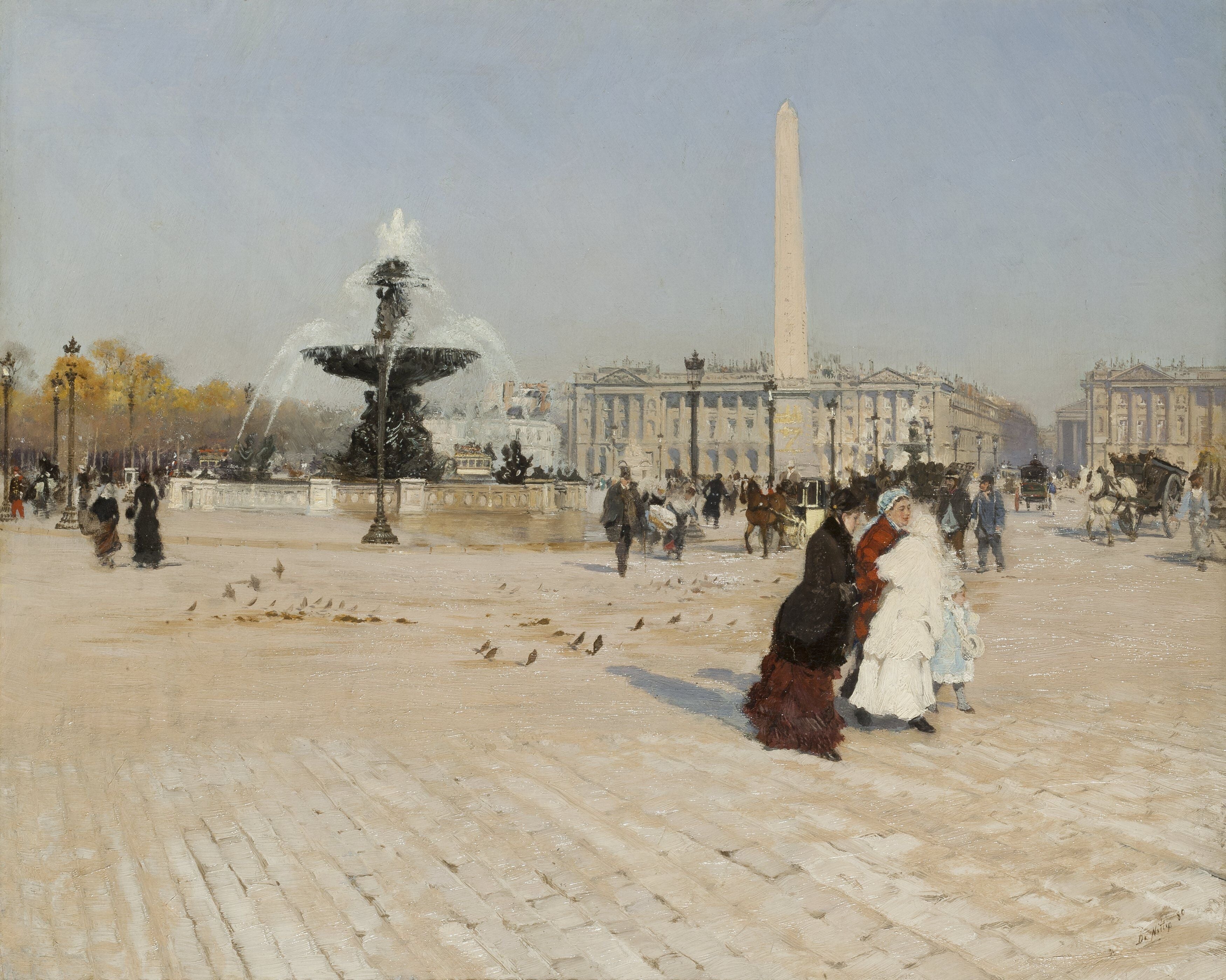 Un coin de la Place de la Concorde à Paris - Giuseppe De Nittis image 1 reproduction artisanale de tableau