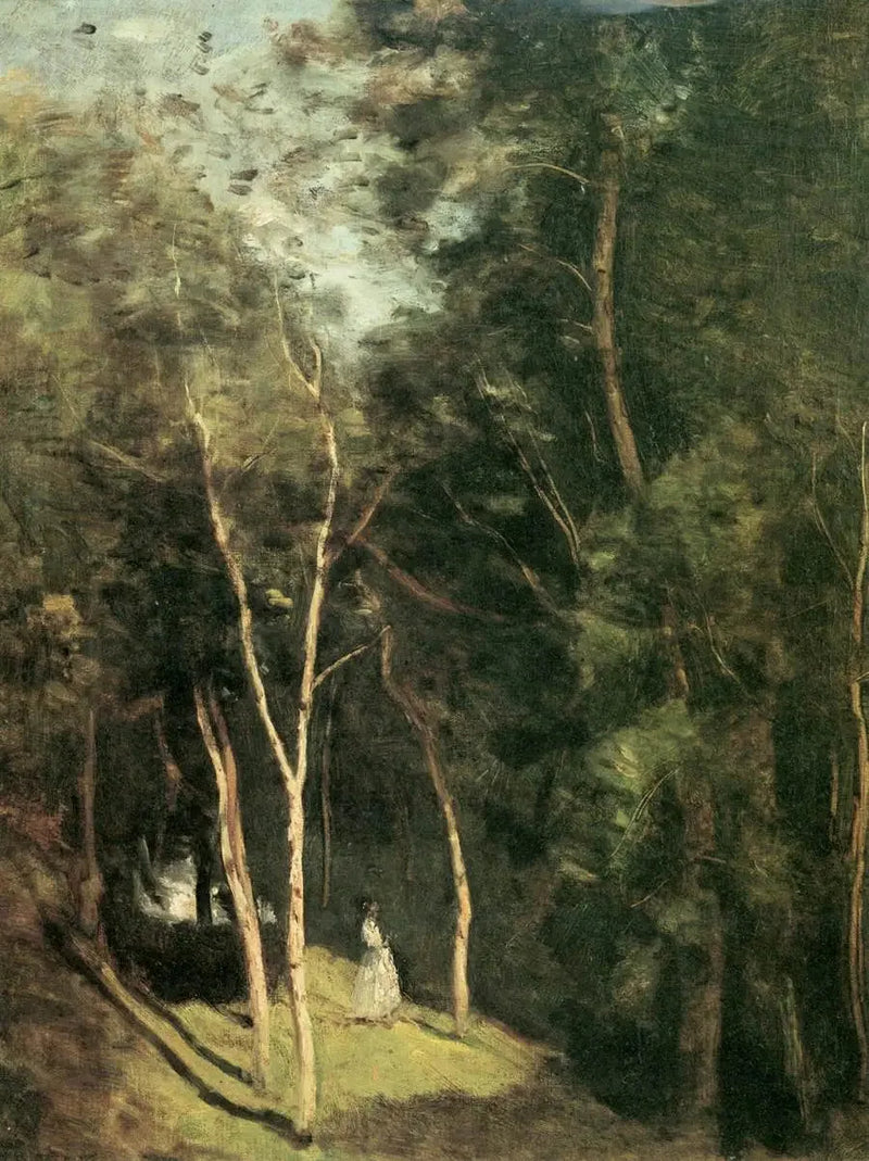 มุมหนึ่งของสวนสาธารณะที่ Port-Berteau ใกล้ Rochemont - Jean-Baptiste Camille Corot