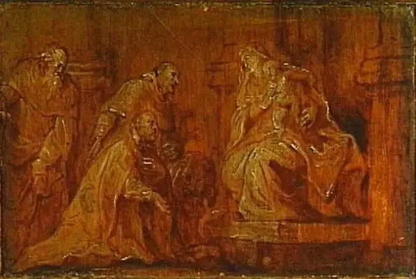 Un donateur avec deux saints patrons adorant la Vierge à l'Enfant - Antoine van Dyck image 1 reproduction réalisée par Alpha Reproduction