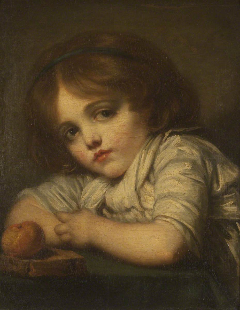 Un enfant avec une pomme - Jean-Baptiste Greuze image 1 reproduction d’œuvre d’art à l’huile