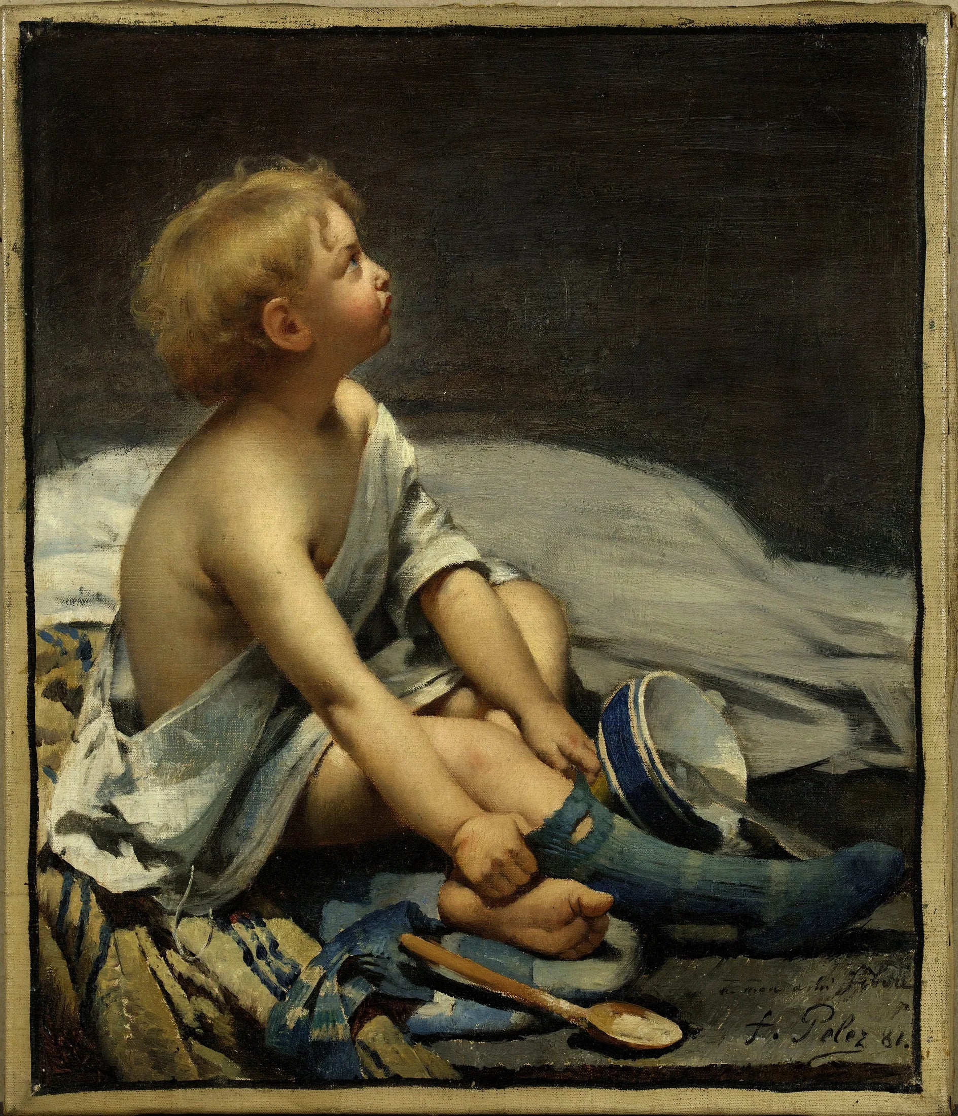 Un enfant dans la mansarde - Fernand Pelez image 1 reproduction de peinture à l’huile