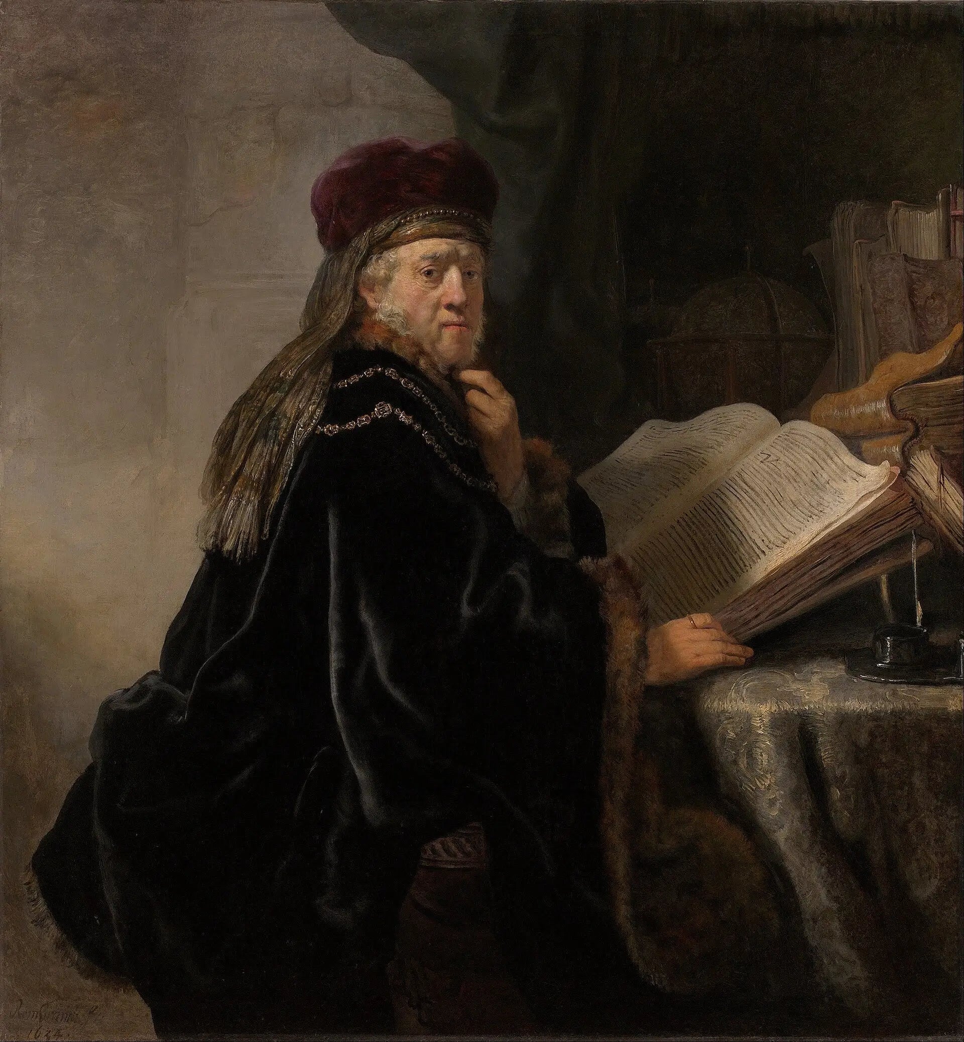 Un érudit dans son bureau - Rembrandt image 1 copie de tableau peinte à la main