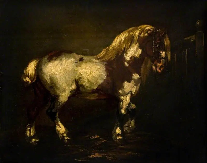 Un étalon pie - Théodore Géricault image 1 tableau peint à l’huile sur toile