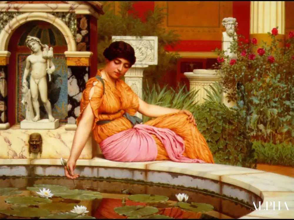 Un étang de nénuphars - John William Godward - Reproductions de tableaux et peintures haut de gamme