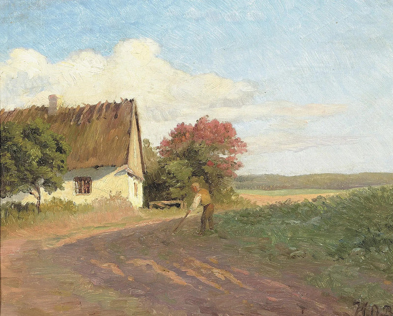 ชาวนา working ในทุ่งในวันฤดูร้อน - H. A. Brendekilde