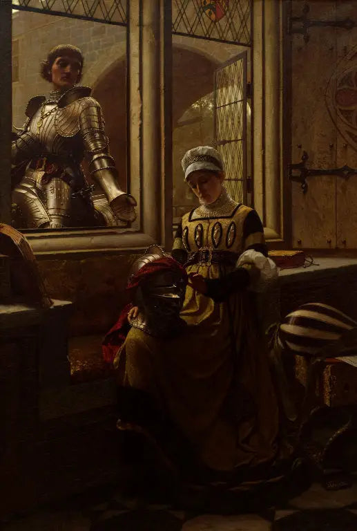 Un Gage d'Amour - Edmund Blair Leighton image 1 reproduction de peinture à l’huile