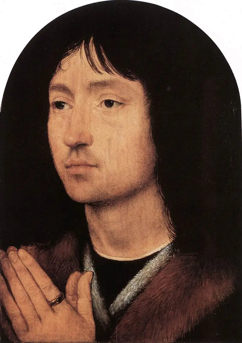 Un homme inconnu en prière - Hans Memling image 1 reproduction artisanale de tableau