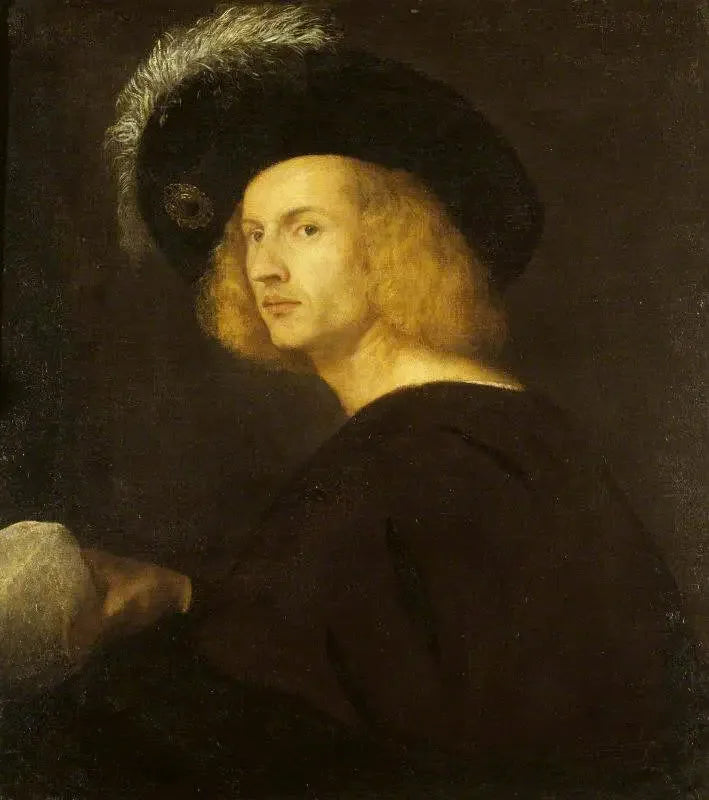 ชายลึกลับสวมหมวกปีกนกสีดำ - Titian